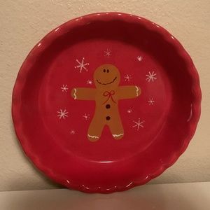 Red Gingerbread Pie Dish